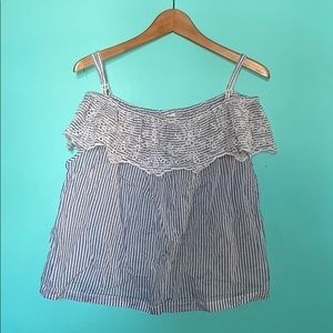 Off the shoulder striped top